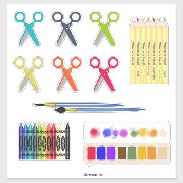 Sticker Fournitures scolaires pour la classe Art (Feuille)