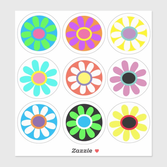 Sticker Fous Daisées, Pop Art, (Feuille)