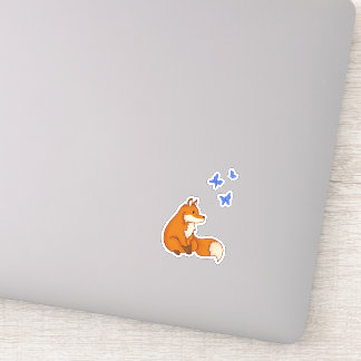 Sticker Fox and Butterflies