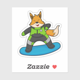 Sticker Fox en Snowboard avec Snowboard