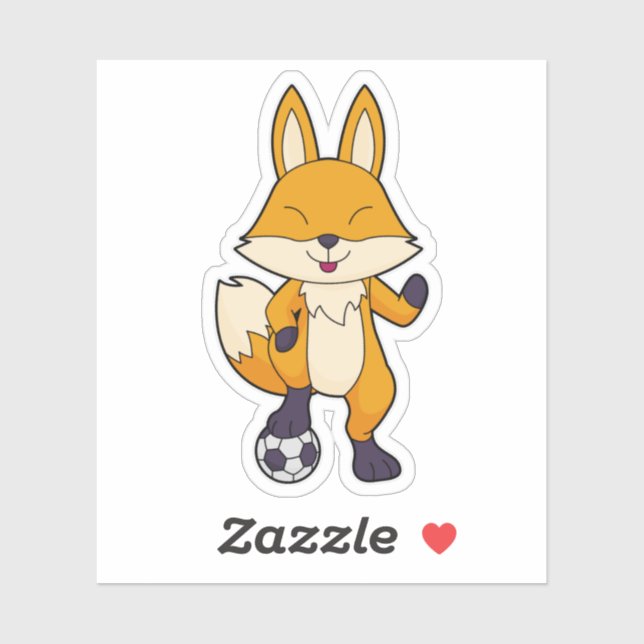 Sticker Fox Soccer player Soccer (Feuille)