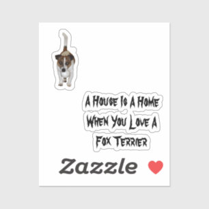 Sticker Fox Terrier, Love Is Logo,