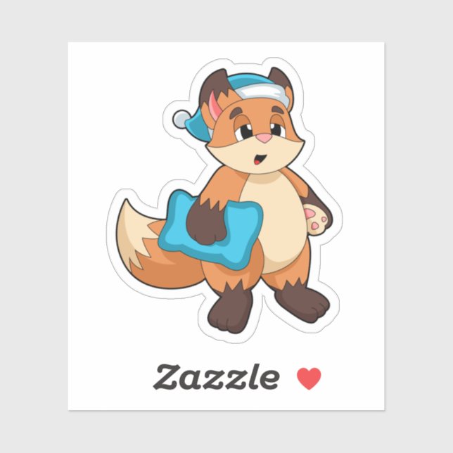 Sticker Fox with Nightcap (Feuille)