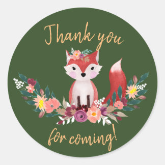 Sticker Foxy Round Birthday