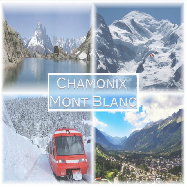 Sticker FR Chamonix - Mont Blanc - Lac Blanc des Aiguilles (Devant)
