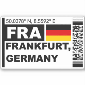 Sticker FRA Frankfurt Boarding Pass - Germany Travel