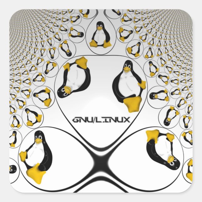 Sticker fractal GNU/Linux (Devant)