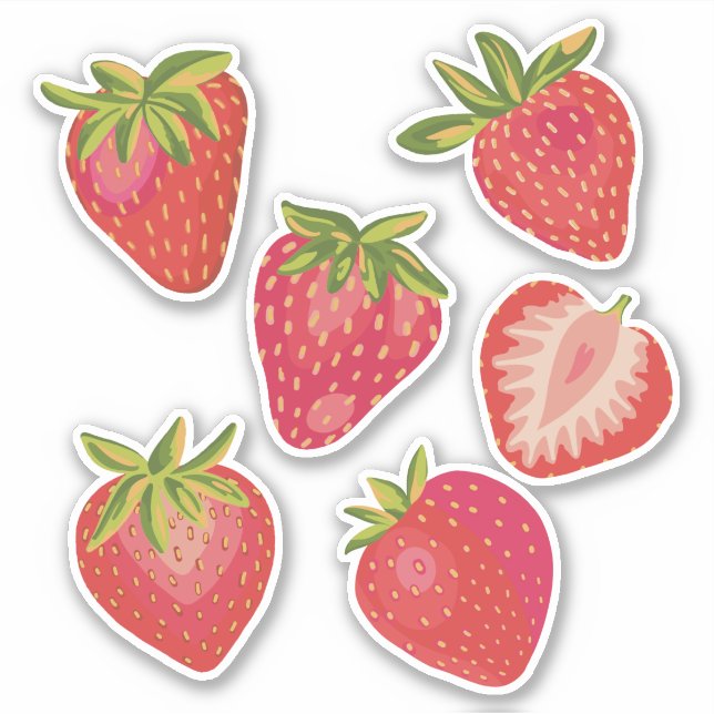 Sticker Fraise d'été mignonne (Devant)
