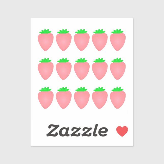 Sticker Fraise Motif Art Baby shower rose  Anniversaire (Feuille)