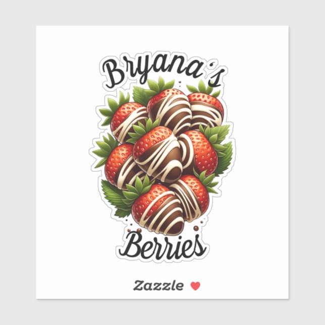 Sticker Fraises de chocolat Dessert de fraises sur mesure (Feuille)