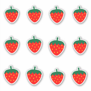Sticker Fraises Fruits de fruits de la ferme Berries Été