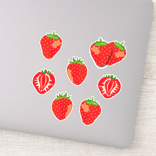 Sticker Fraises rouges mignonnes