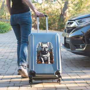 Sticker Français Bulldog Gothique Floral