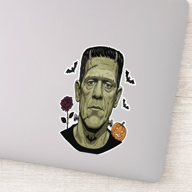 Sticker Frankenstein Halloween Illustration Déplaisante (Détail)