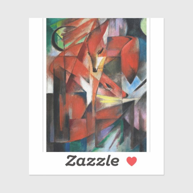 Sticker Franz Marc's The Foxes (1913)  (Feuille)