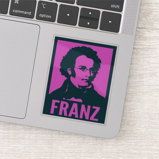 Sticker Franz Schubert Pop Art Portrait personnalisé Coupe (Détail)