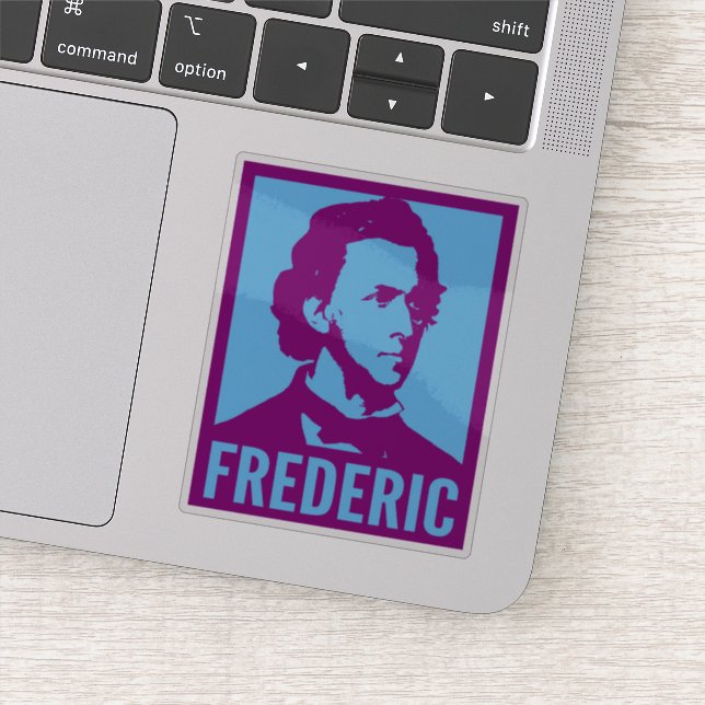 Sticker Frédéric Chopin Pop Art Portrait Coupe personnalis (Détail)