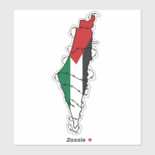 Sticker Free Palestine Barbared Wire Map Liberté palestini