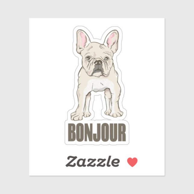 Sticker French Bulldog Bonjour (Feuille)