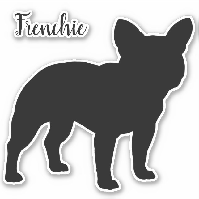 Sticker French Bulldog Frenchie Silhouette Cute Chien Brev (Devant)