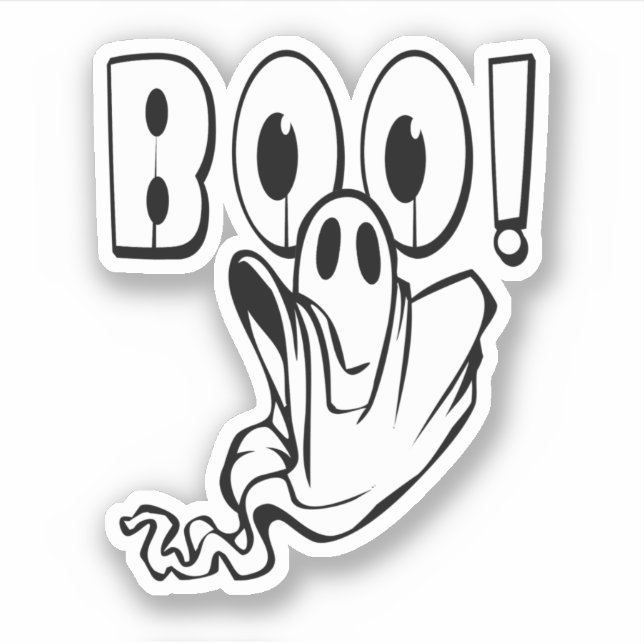 Sticker Friendly BOO Ghost Halloween (Devant)