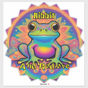 Sticker Frog de Ribbit et de Radiate - Boho Psychedelic Su