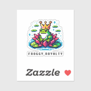 Sticker Froggy Pourcentage Cute Pixel Art Crowé Frog Desig