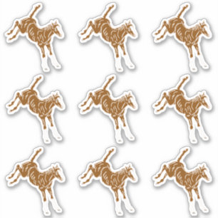 Sticker Frolicking Foal de cheval - transsp uncolor 9x per