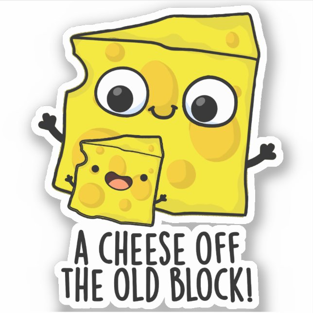 Sticker Fromage De L'Ancien Bloc Funny Food Pun (Devant)