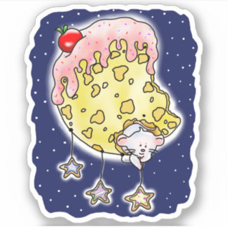 Sticker Fromage Lune & Souris Suspendre le sucre Cookie St