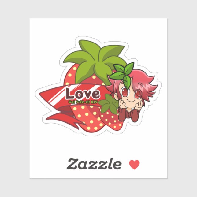 Sticker Fruit de l'Esprit Amour Chibi Verse (Feuille)