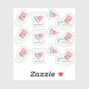 Sticker Fruit de pastèque un dans un mélange de pop melon