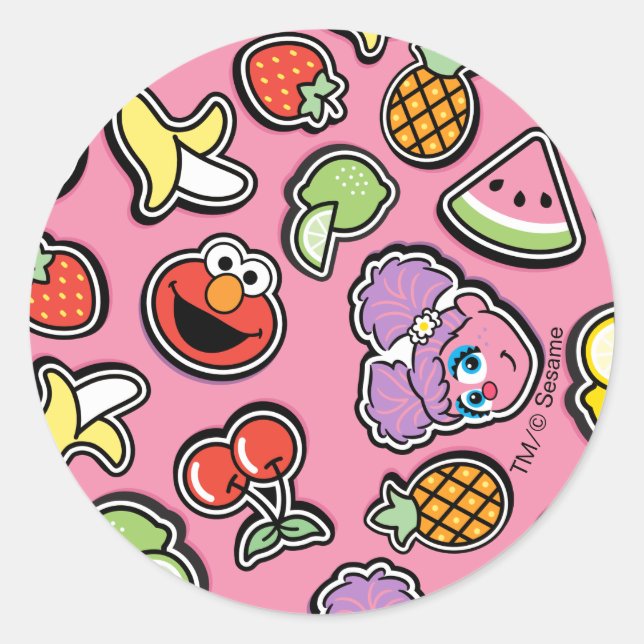 Sticker Fruit Elmo & Abby Cadabby Motif (Devant)