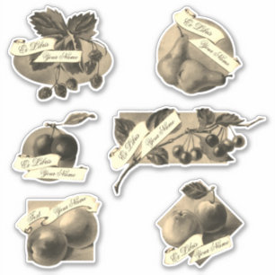 Sticker Fruit Vintage Personnalisable Accueil Recettes Fab