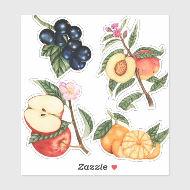 Sticker Fruits mignons (Feuille)