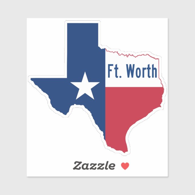 Sticker Ft. Drapeau Worth Texas (Feuille)