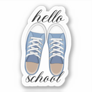 Sticker Fun Blue Hello École Tennis Chaussures