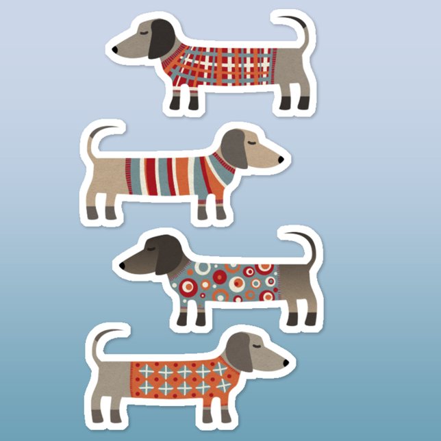 Sticker Fun Dachshund Wiener Sauser Chien (Dachshund Wiener Sausage Dog fun stickers)