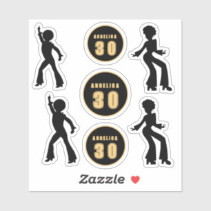 Sticker Fun Disco Anniversaire personnalisé