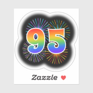 Sticker Fun Fireworks + Rainbow Motif "95" N° d'événement