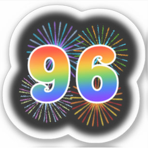 Sticker Fun Fireworks + Rainbow Motif "96" N° d'événement