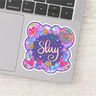 Sticker Fun Fun Coloré Coeurs Floraux Fille Inspirivée Fil