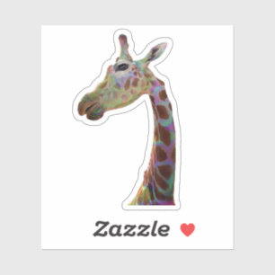 Sticker Fun funky coloré Giraffe Baby shower merci
