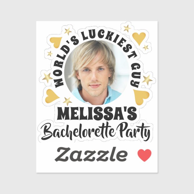 Sticker Fun Grooms Face Photo Bacheloro Party (Feuille)