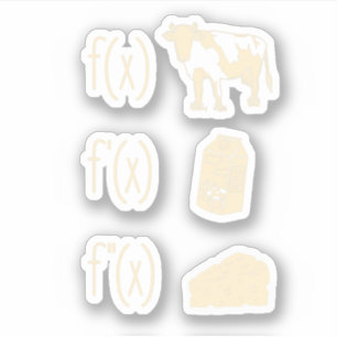 Sticker Funky Math Enseignant Art Pour Femmes Vache Lait F
