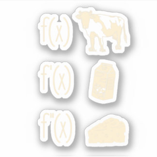 Sticker Funky Math Enseignant Art Pour Femmes Vache Lait F
