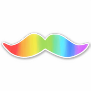 Sticker Funky Rainbow Mustache