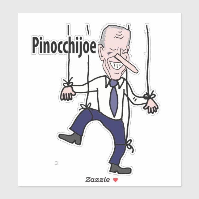 Sticker Funny Anti Joe Biden Pinocchijoe Pun Politique (Feuille)