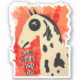 Sticker Funny art horse snarky side eye custom text