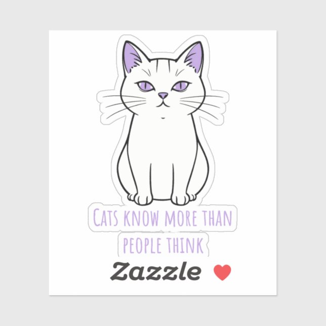 Sticker Funny Cartoon Cat (Feuille)